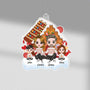 1558OUS1 personalized cute family sitting christmas gingerbread house t shirt