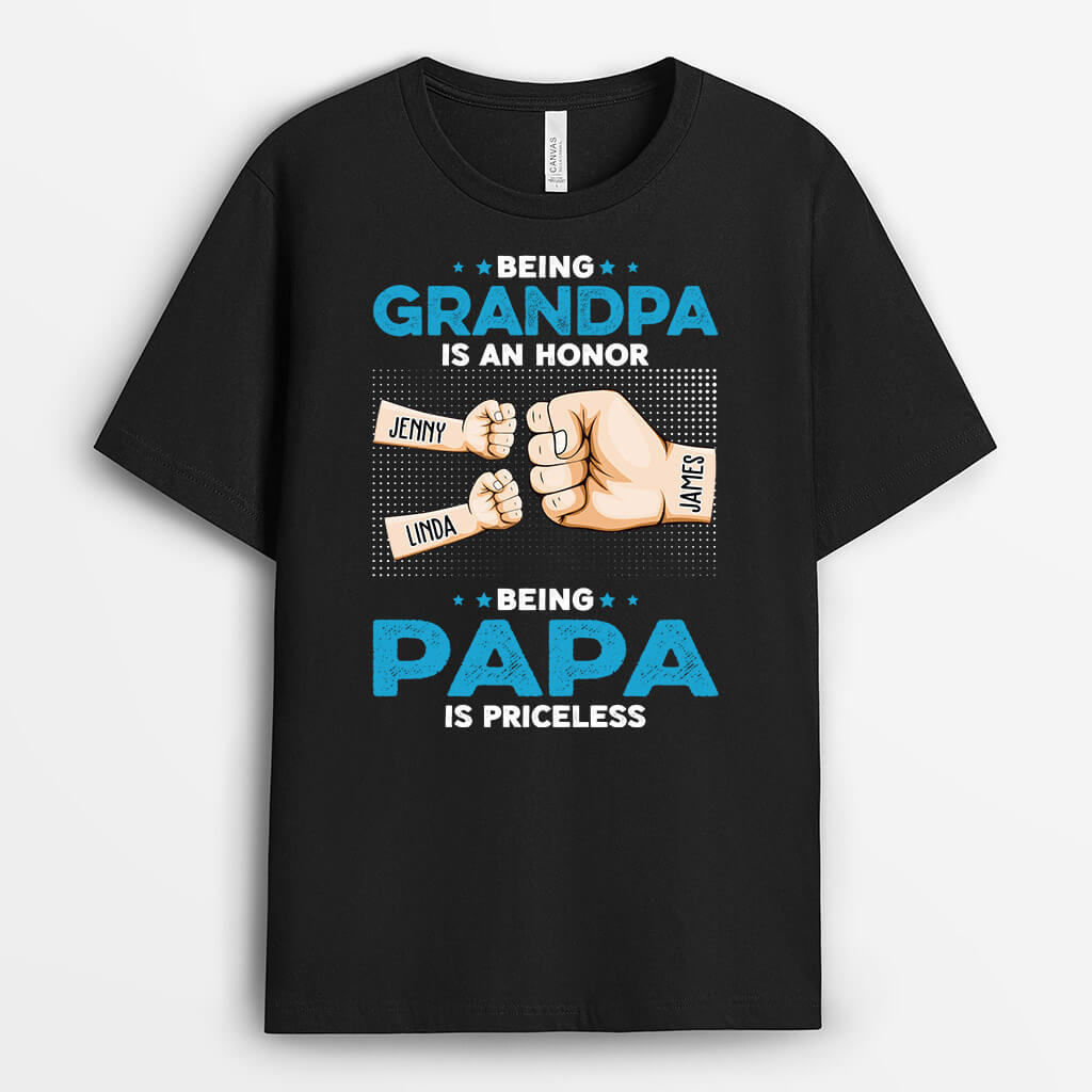 1603AUS1 personalized papa with punch t shirt