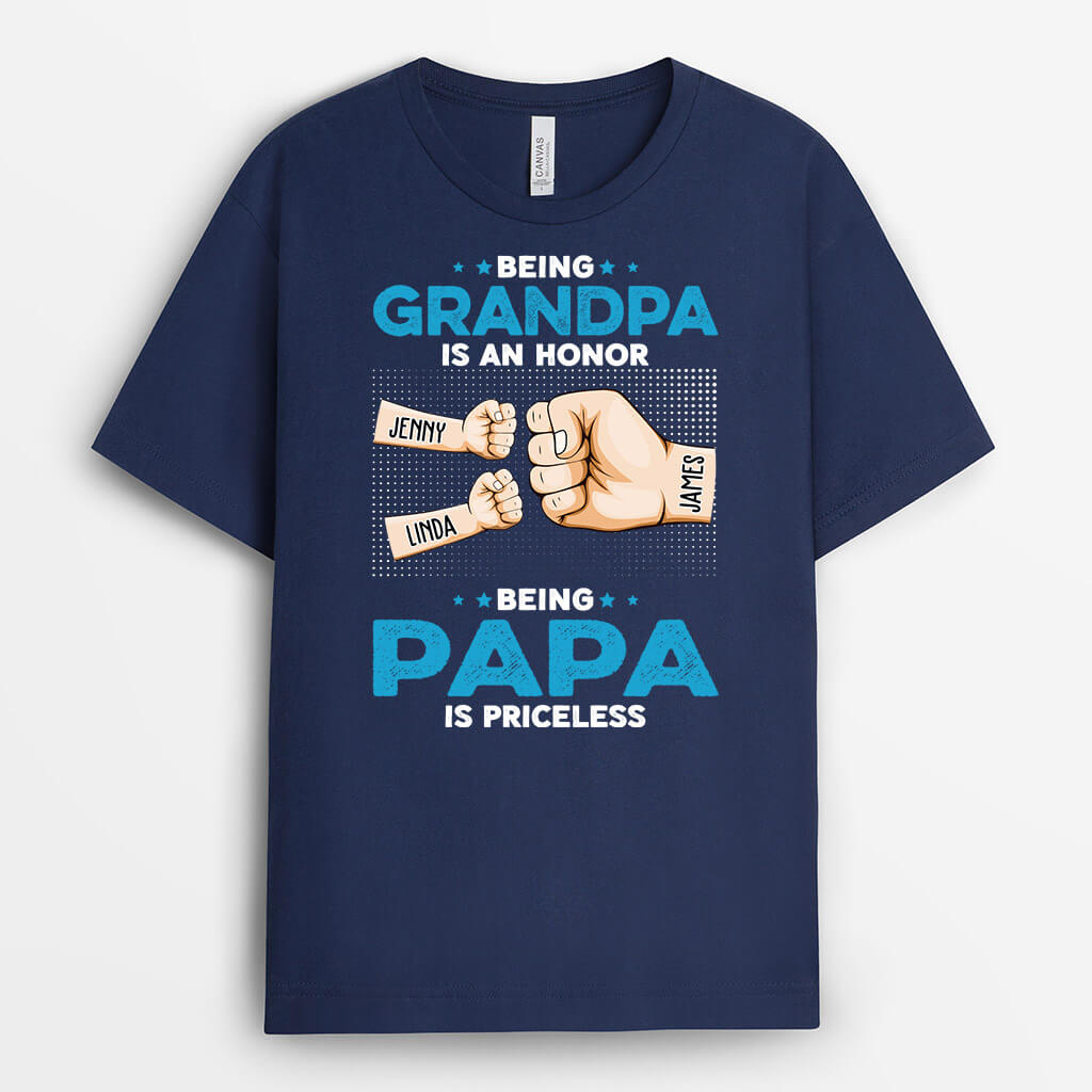 1603AUS2 personalized papa with punch t shirt