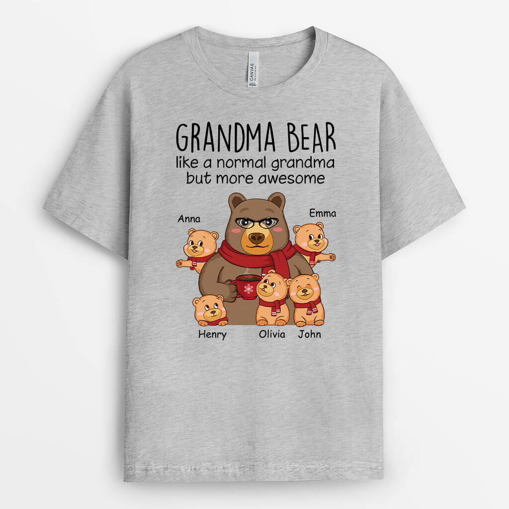 1612AUS2 personalized grandma bear like a normal grandma but more awesome t shirt