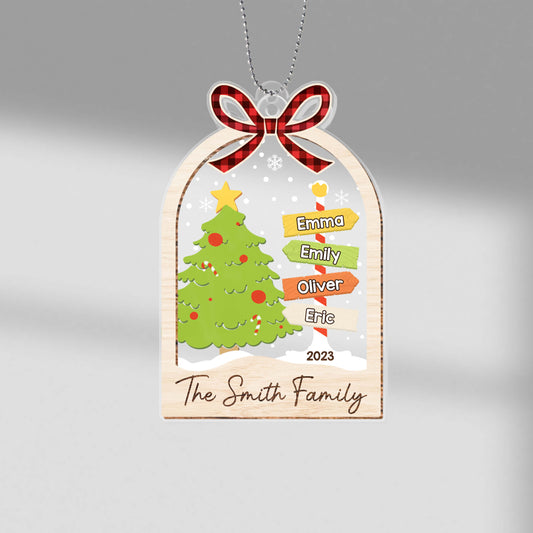 1615OUS1 personalized the family ribbon ornament