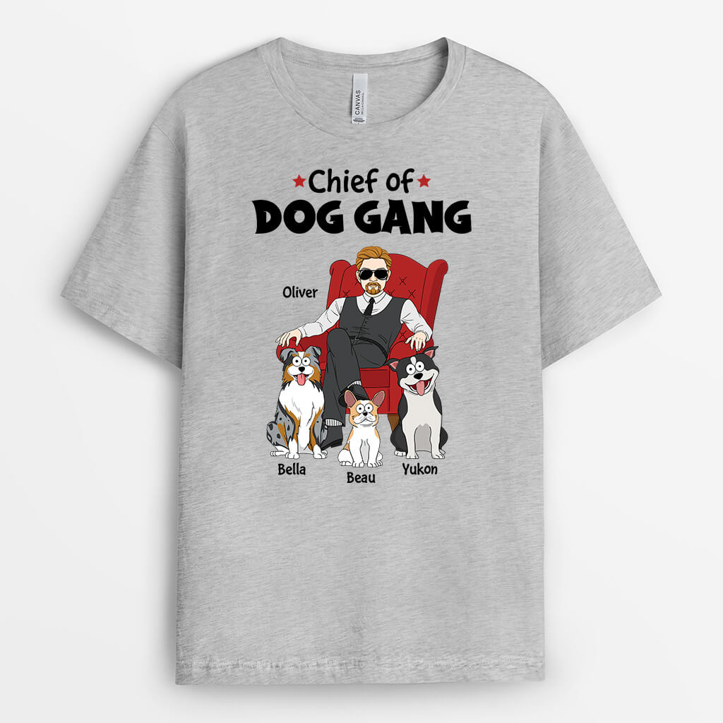 1625AUS1 personalized chief of dog gang t shirt