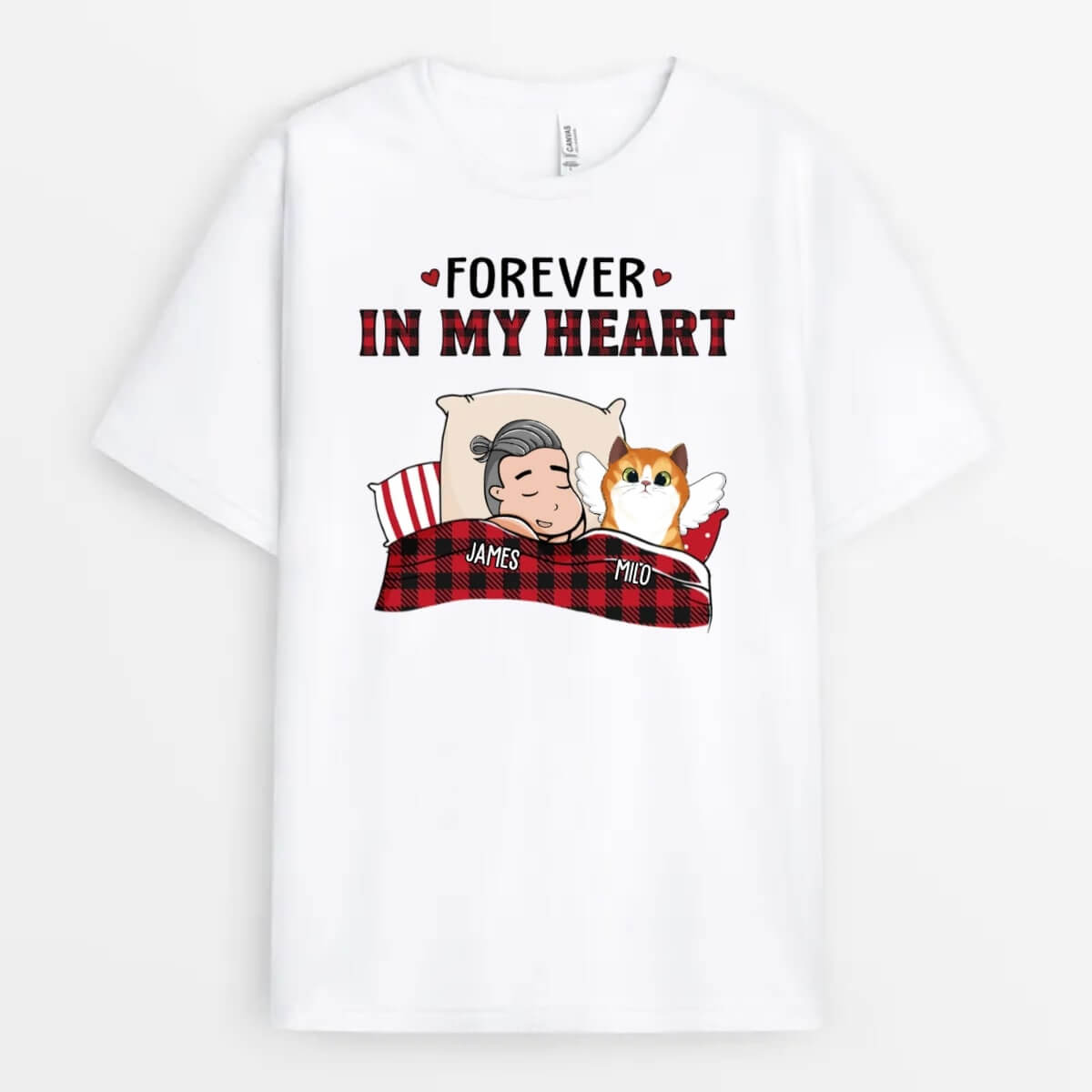 1626AUS1 personalized forever in my heart cat t shirt