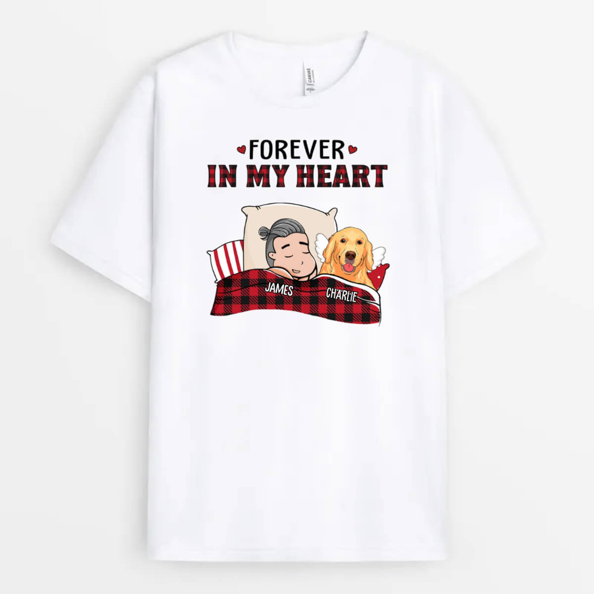 1626AUS1 personalized forever in my heart dog t shirt_f1504df7 1a10 4afd 8455 12f72447b704