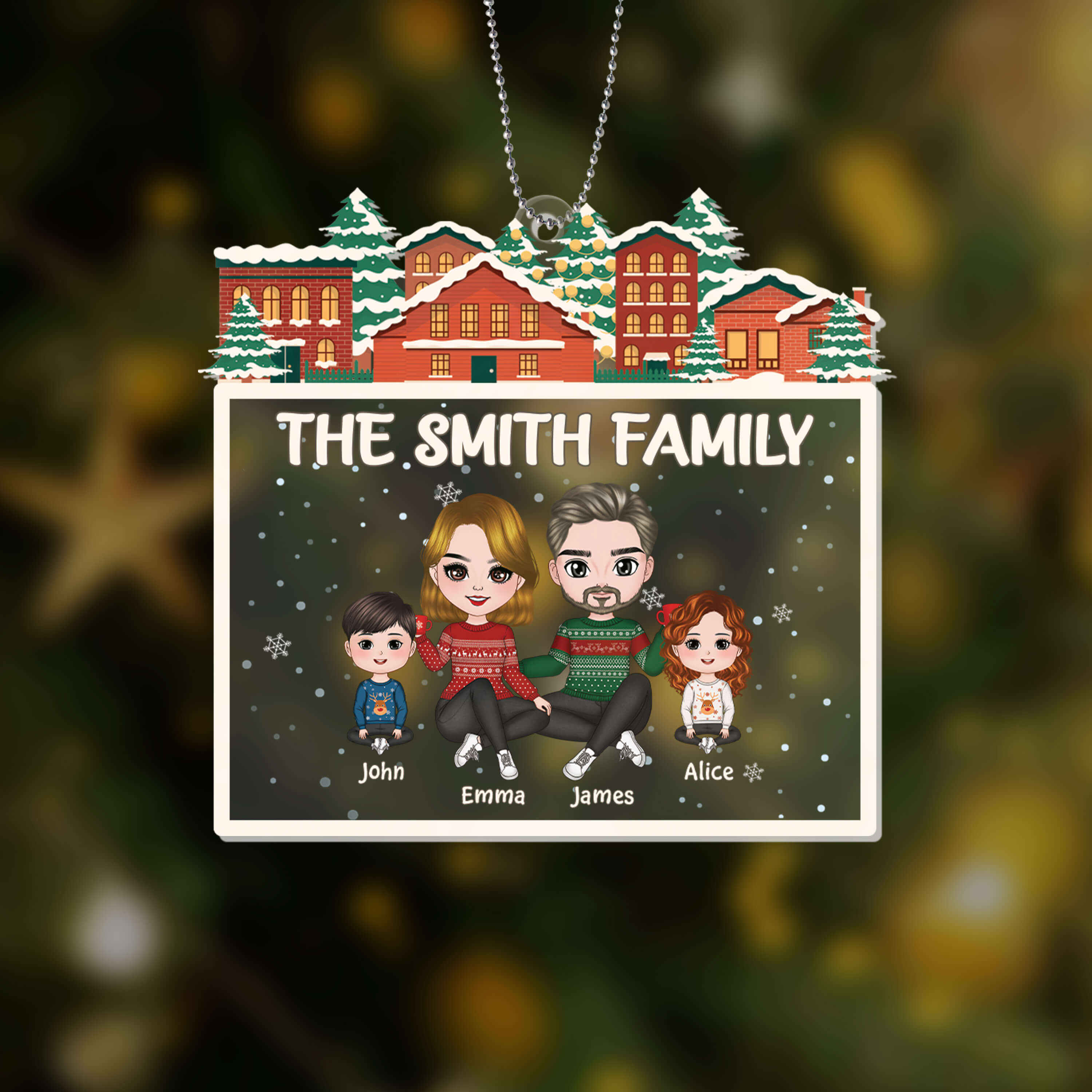 1631OUS2 personalized the family houses ornament