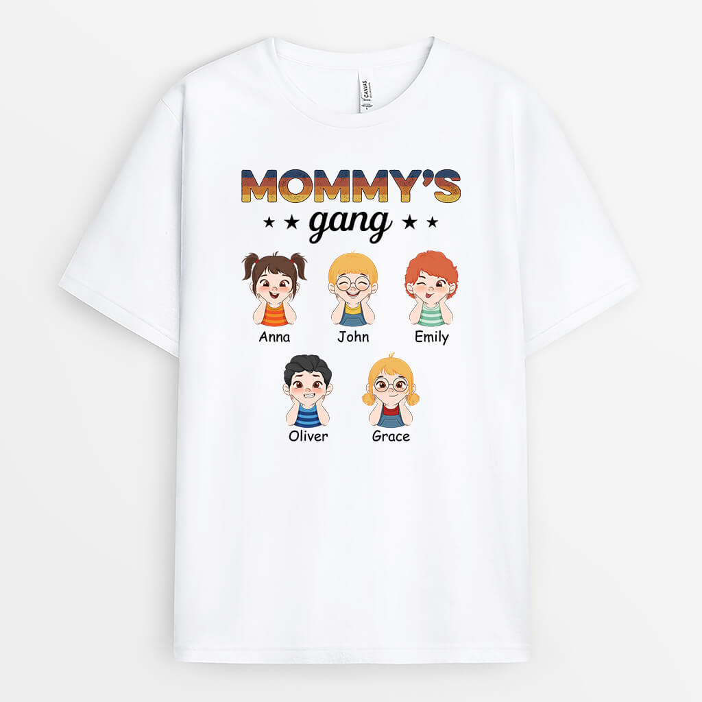 1635AUS1 personalized mommys gang t shirt