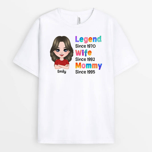 1645AUS1 personalized legend wife mom grandma t shirt