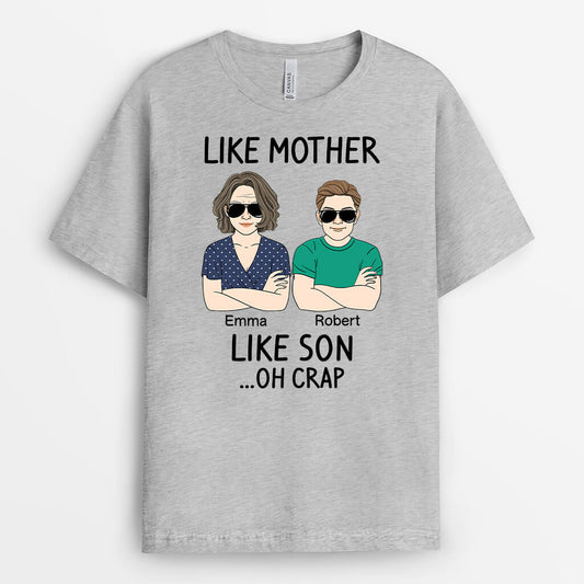1661AUS2 personalized like mother like daughter arms crossed t shirt