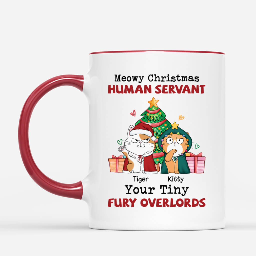 1670MUS2 personalized meowy christmas human servant mug