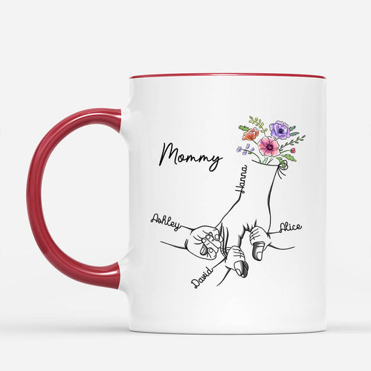 1672MUS2 personalized holding moms grandmas hand mug