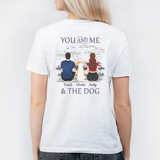 1676AUS2 personalized you and me and the dog back t shirt