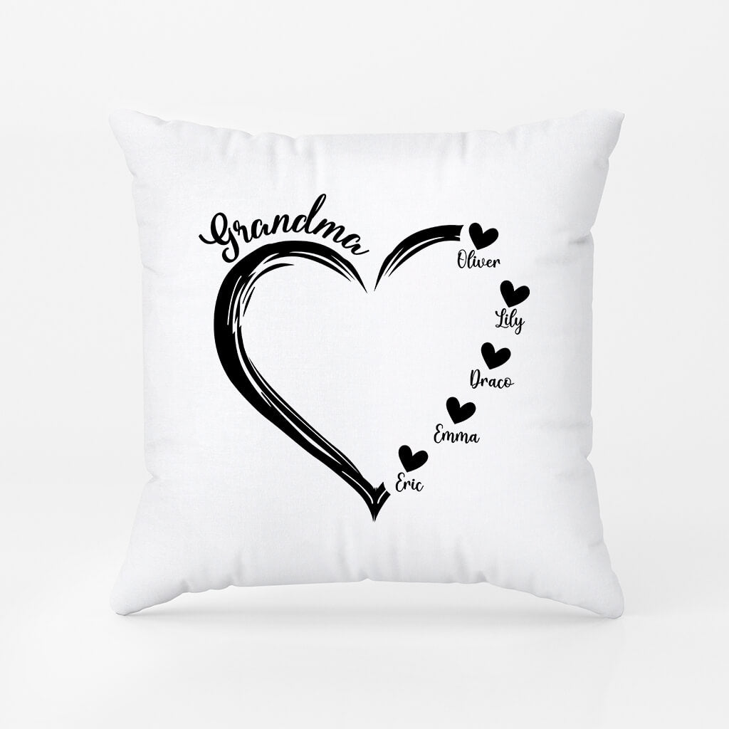 1686PUS1 personalized mommy grandmas hearts pillow