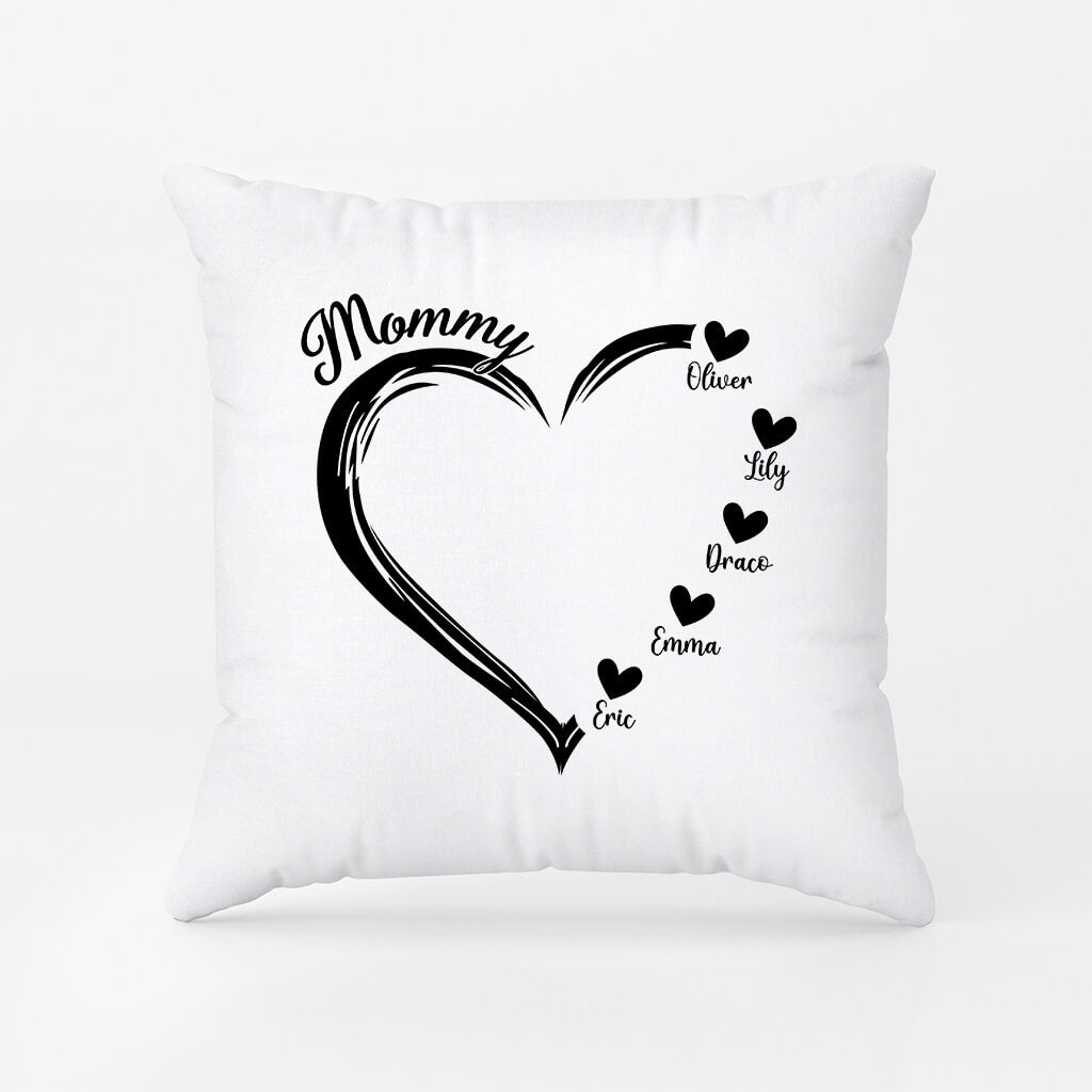 1686PUS2 personalized mommy grandmas hearts pillow