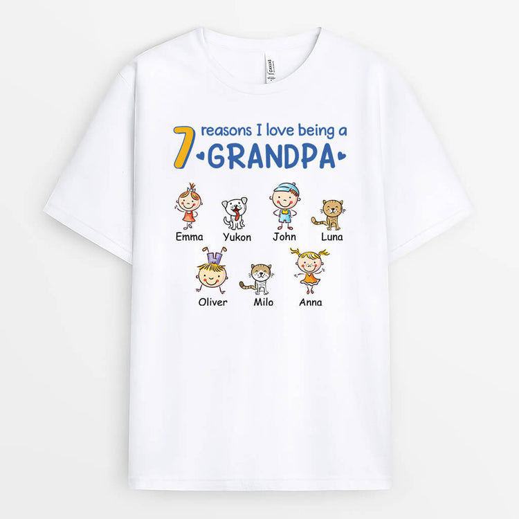 1689AUS1 personalized reasons i love being a grandad t shirt