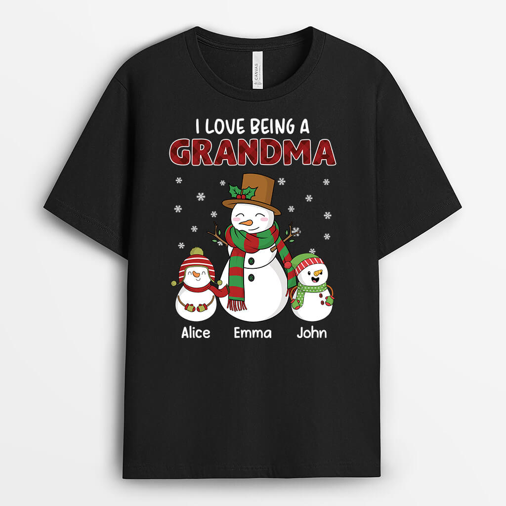 1691AUS2 personalized love being a grandma mommy snowman t shirt_599a2789 7ba0 4ce4 8835 5b8b93217456