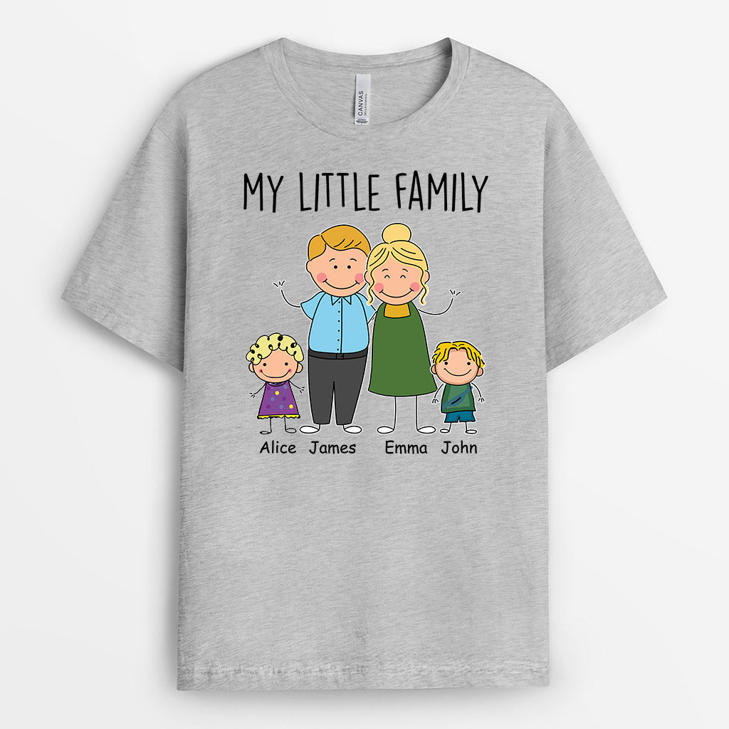 1697AUS1 personalized my little family t shirt