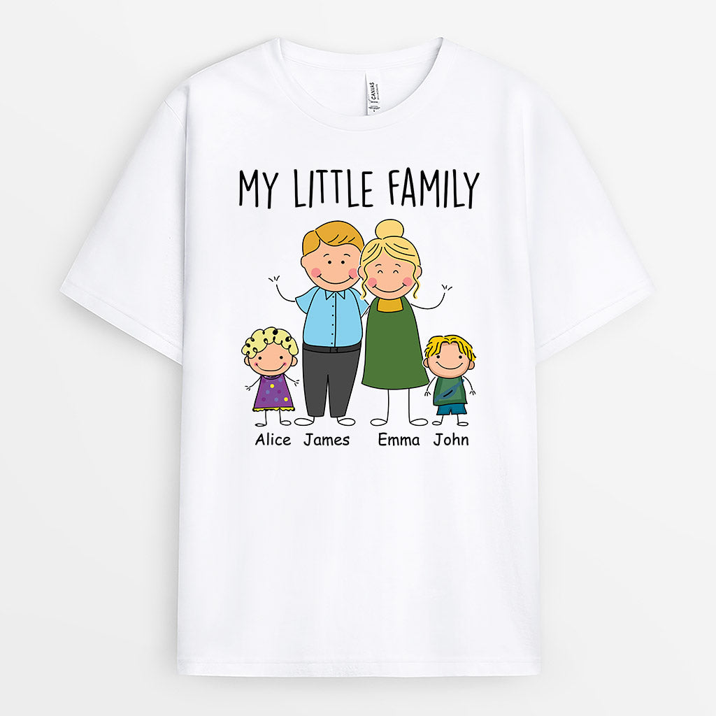 1697AUS2 personalized my little family t shirt