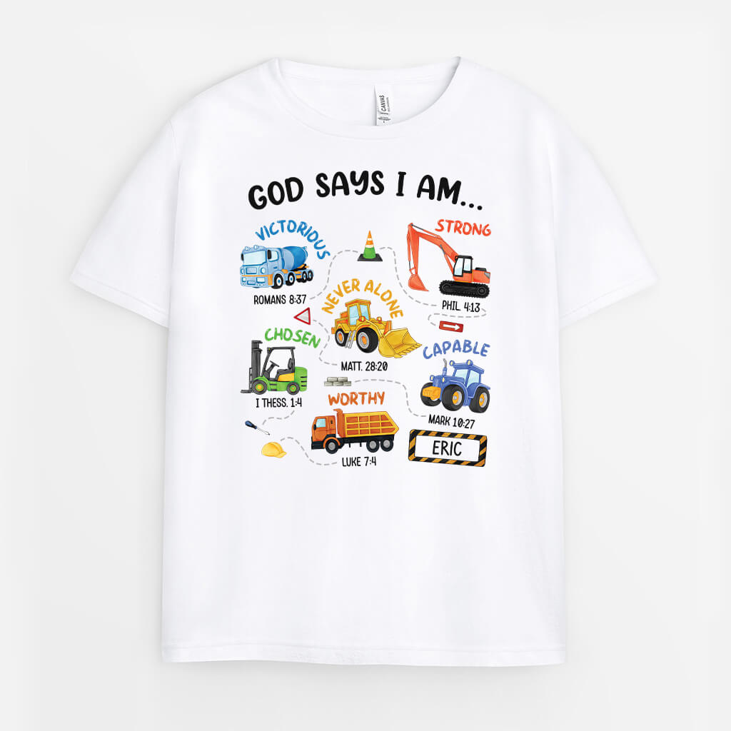 1706AUS1 personalized god says i am t shirt