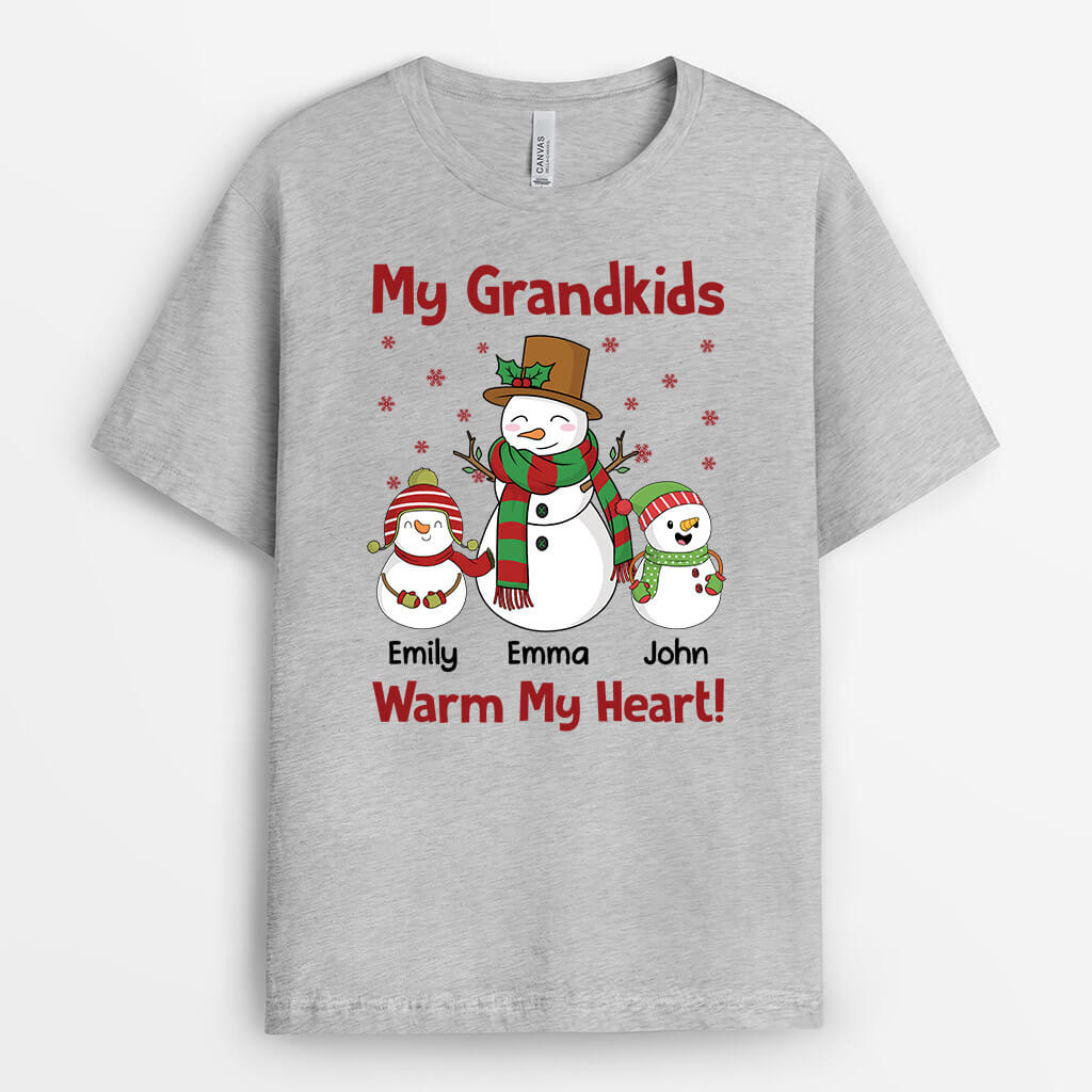1708AUS2 personalized my grandkids warm my heart t shirt