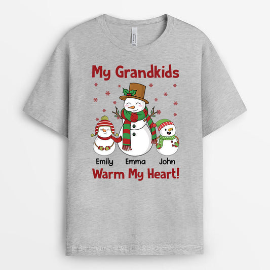 1708AUS2 personalized my grandkids warm my heart t shirt