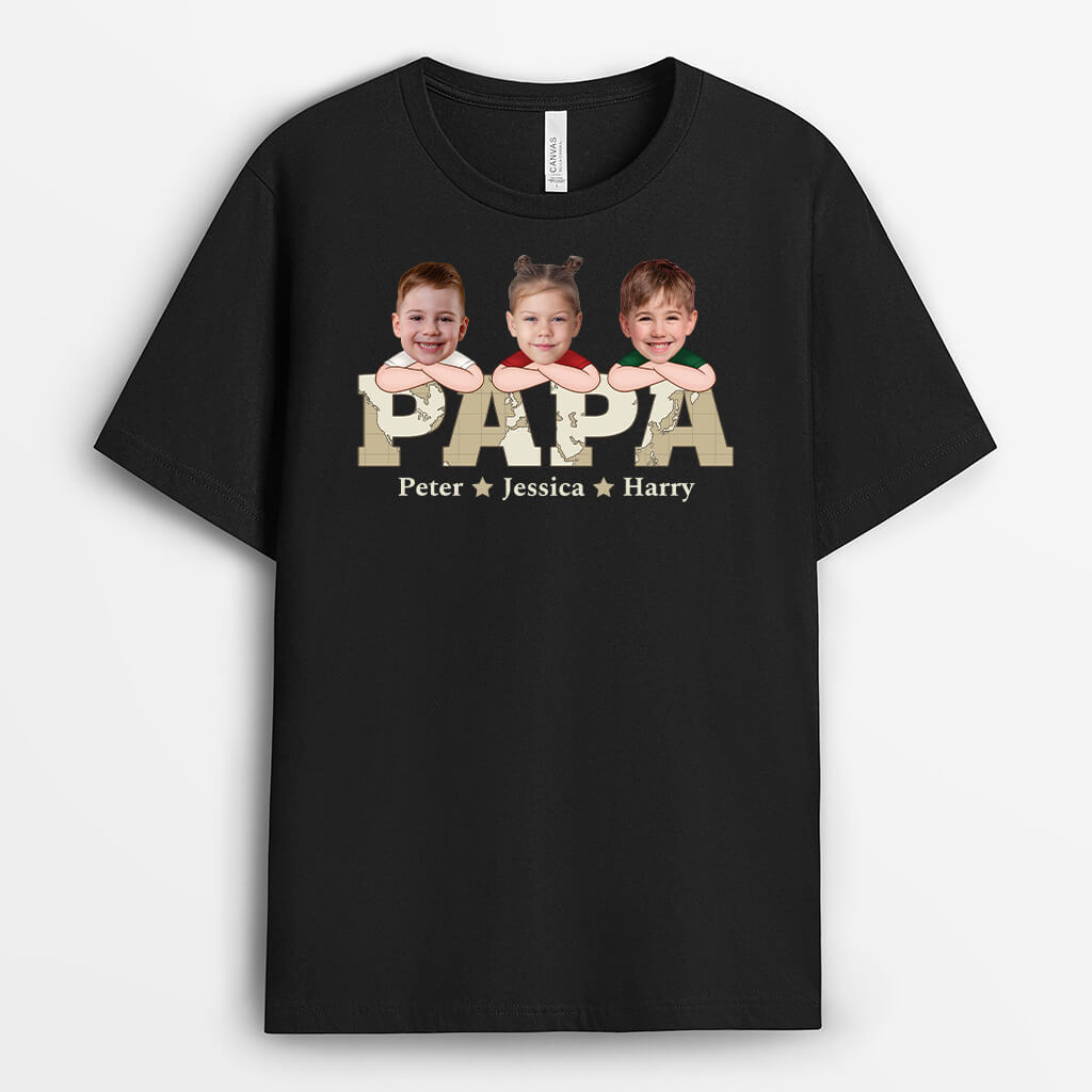 1717AUS1 personalized papa and kids t shirt
