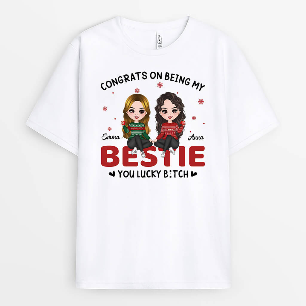 1724AUS1 personalized congrats on being my bestie t shirt