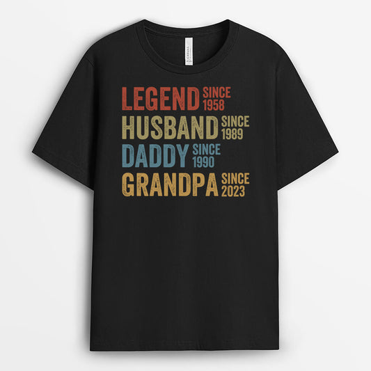 1732AUS1 personalized legend husband dad and papa since t shirt