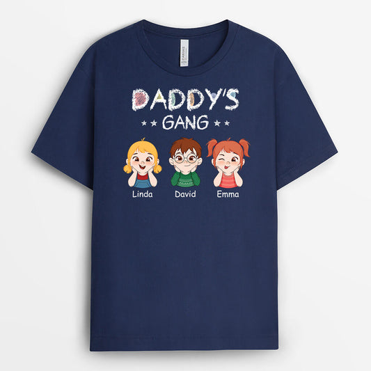 1734AUS1 personalized daddys gang cute kids t shirt