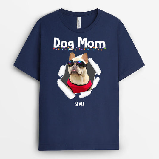 1736AUS1 personalized dog dad dog mom merry christmas t shirt