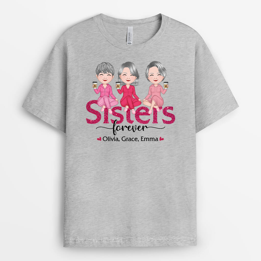 1737AUS2 personalized pinky besties forever t shirt