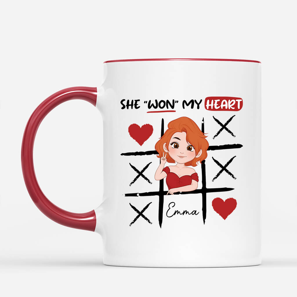 1740MUS2 personalized you won my heart mug