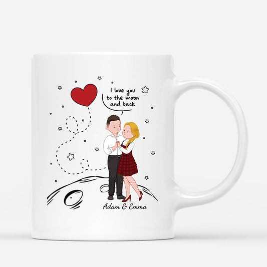 1742MUS1 personalized love you to the moon and back mug