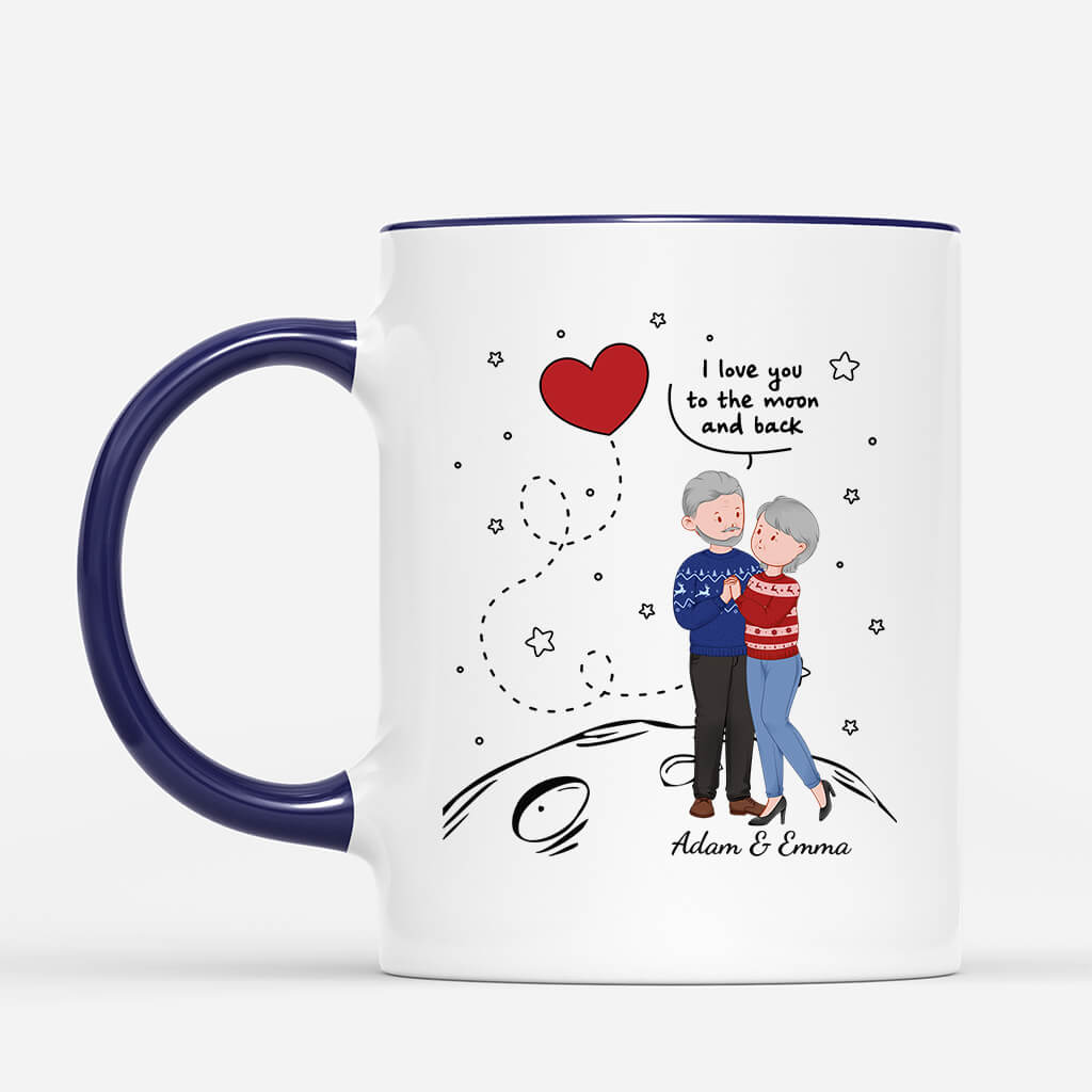 1742MUS2 personalized love you to the moon and back mug