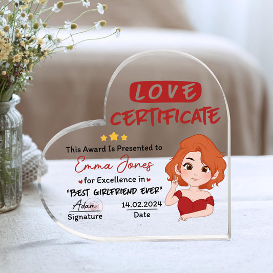 1744RUS2 personalized love award certificate acrylic plaque