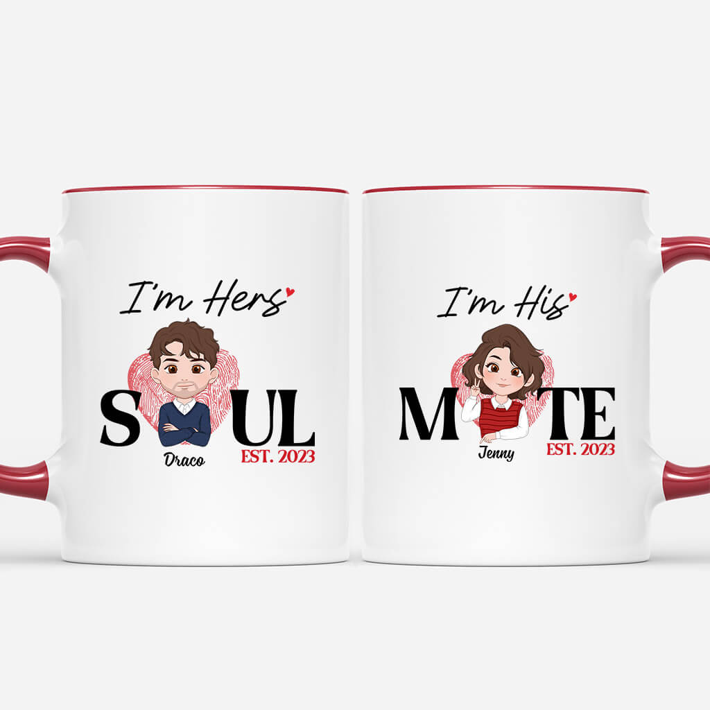 1750MUS1 personalized soul mate im hers im his couple mug