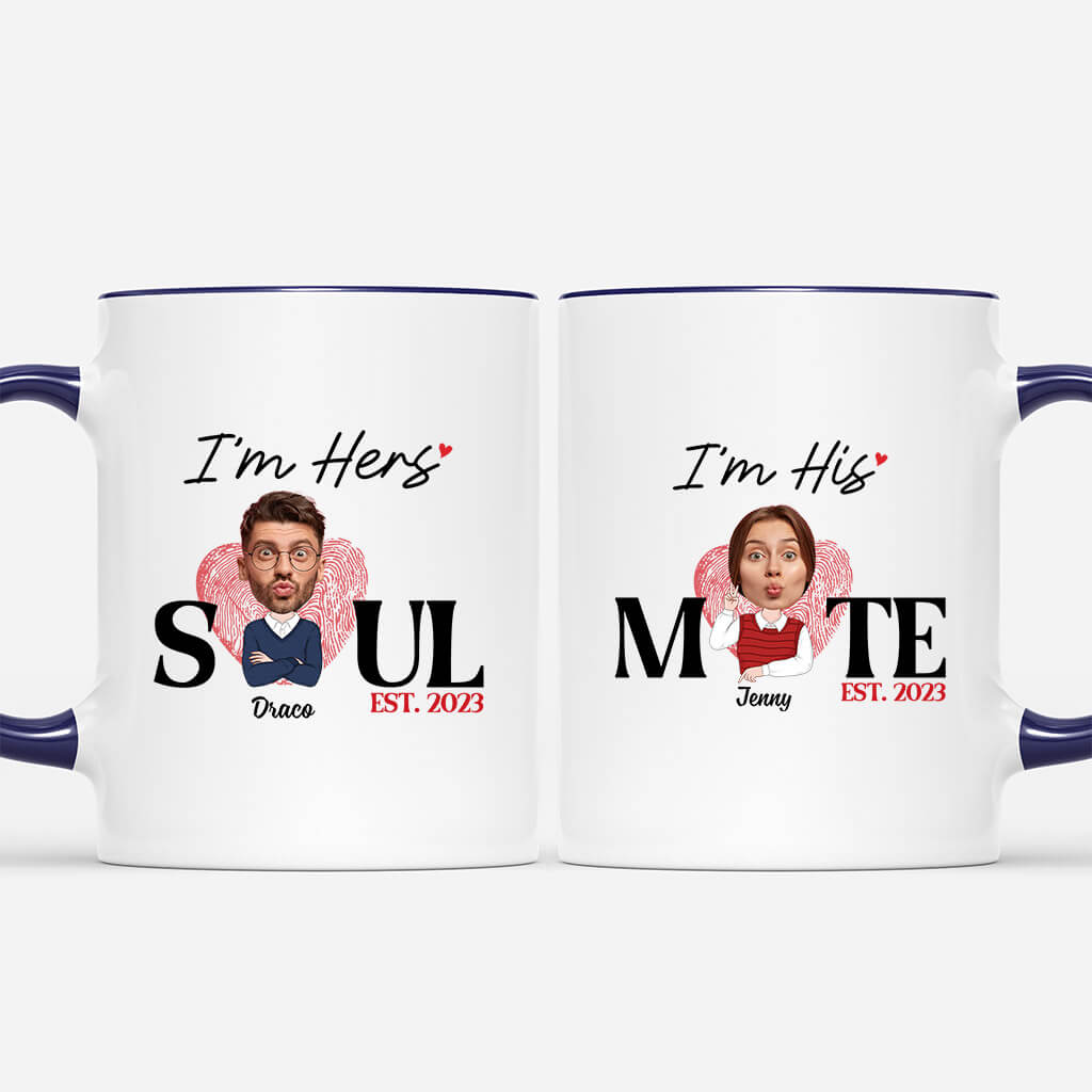 1750MUS4 personalized soul mate im hers im his couple mug