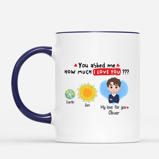 1751MUS2 personalized my love for you is bigger than the sun mug