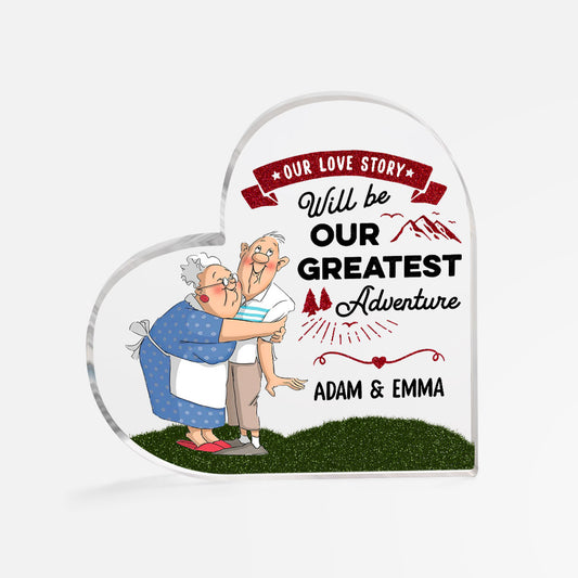 1755RUS3 personalized our love story will be our greatest adventure acrylic plaque