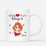 1760MUS2 personalized my heart belongs to couple mug