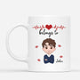 1760MUS3 personalized my heart belongs to couple mug