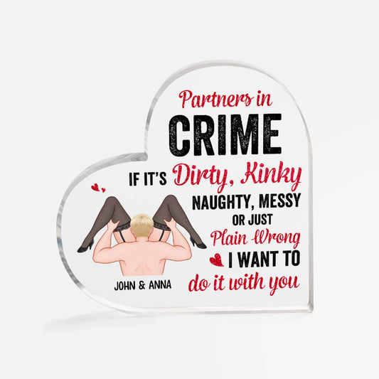 1763RUS1 personalized partners in crime couple acrylic plaque