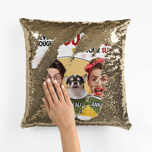 1765PUS2 personalized i still love you even though you fart in you sleep sequin pillow