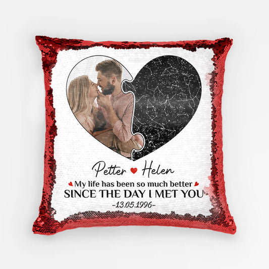 1766PUS1 personalized since the day i met you sequin pillow_64b00225 b979 4b44 a728 93d66ede48d5