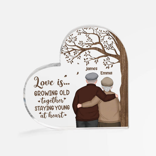 1773RUS1 personalized love is growing old acrylic plaque