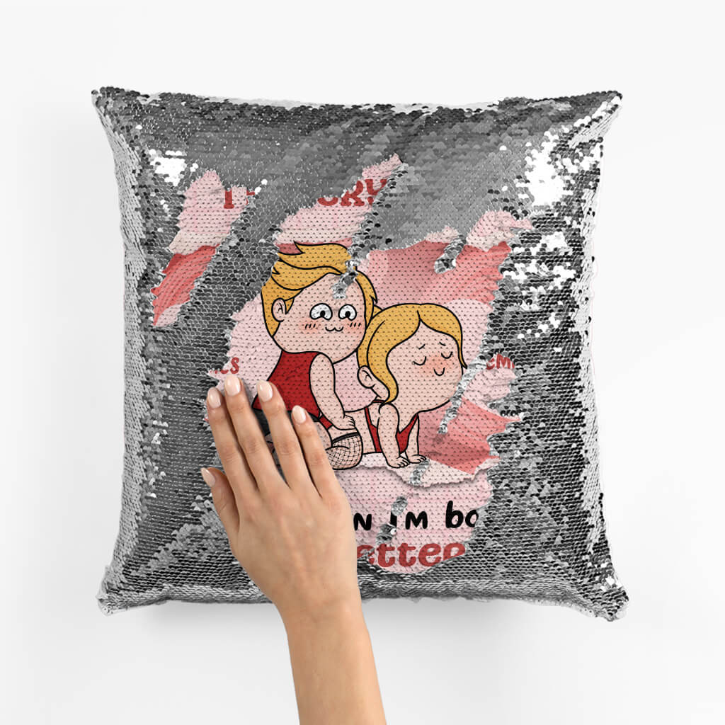 1780PUS2 personalized when im good when im bad sequin pillow