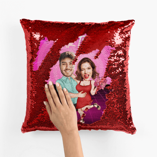 1783PUS2 personalized perfect partner sequin pillow