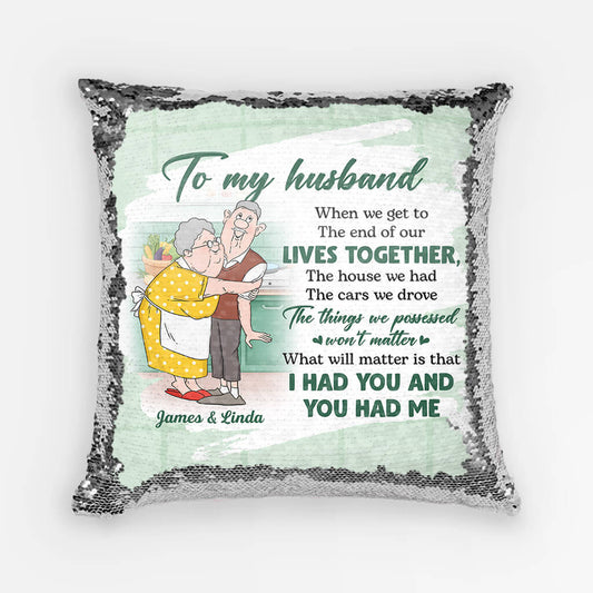 1797PUS1 personalized to my husband sequin pillow