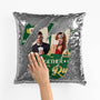 1799PUS2 personalized we are king and queen sequin pillow