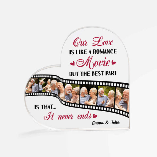 1805RUS1 personalized our love is like a romance movie acrylic plaque
