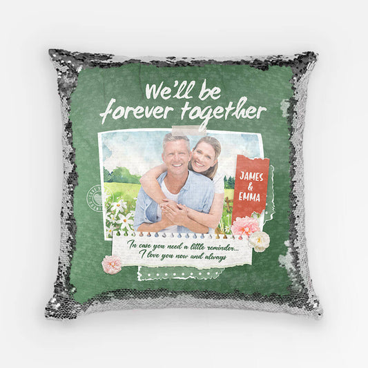 1811PUS1 personalized well be forever together sequin pillow